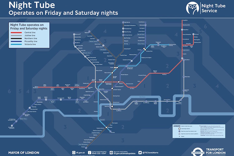Night Tube Map