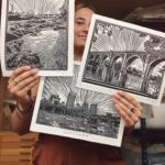 Sophie Printmaking | James River, Linocut to Screen